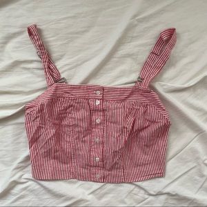 brandy melville astrid yellow and red striped cropped top tank